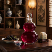 Bouteille de vin en verre transparent en forme de calebasse chinoise avec bouchon en verre pour vin de mûre, liqueur et brassage maison – Vente en gros