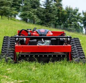 Tondeuse à gazon multifonctionnelle intelligente télécommandée de type chenillé tout-terrain avec moteur et boîte de vitesses pour l'agriculture et le désherbage des jardins - Product Image 4