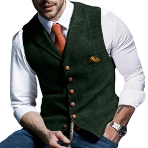 Gilet da <span class=keywords><strong>uomo</strong></span> in stile retrò da <span class=keywords><strong>uomo</strong></span> gilet monopetto <span class=keywords><strong>con</strong></span> bavero a colletto <span class=keywords><strong>con</strong></span> gilet formale Casual da lavoro tascabile - Product Image 5