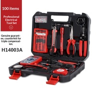 Kit de Herramientas Multifuncional Específico para Electricistas con Multímetro, Herramientas de Mantenimiento de Redes, Juego de Caja de Herramientas de Plástico OEM