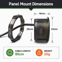Voltmeter Digital LED Tahan Air IP65 DC4-100V Mini Bulat 30mm Panel Mount untuk Baterai 12V Akurasi 1% Penggunaan Mobil