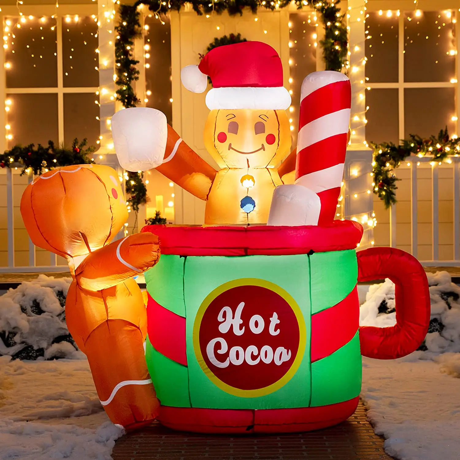 Música quente OutdoorHoliday Decoração Jardim Decoração Boneco De Neve Inflável Papai Noel Árvore Natal Inflável