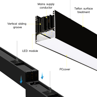 PULUOTI Profilé LED en aluminium à raccordement rapide pour éclairage linéaire, diffuseur de lumière pour bandes LED, éclairage commercial