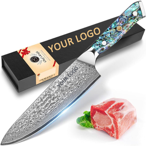 Ensemble de couteaux de luxe personnalisés avec logo, en nacre, extrêmement tranchants, en acier Damas VG10 à 67 couches, couteau de chef pour la cuisine et la découpe, idéal pour un cadeau - Product Image 1