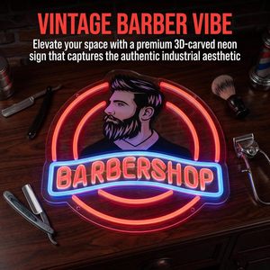 Barbershop neon LED wall decoration light indoor hanging ambient light shop <b>sign</b> entrance indicator light luminous <b>sign</b> 5V 12V - Product Image 6