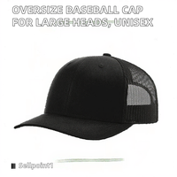 Gorra de Béisbol Extra Grande con Cabeza Amplia, Gorra Trucker Estructurada de 6 Paneles, Unisex, de Poliéster/Algodón, con Patrón Argyle y Decoración de Perlas