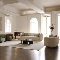Ensemble de canapés modulaires de luxe léger de style italien minimaliste, petit format carré, dernier design, pour mobilier de salon de sous-sol