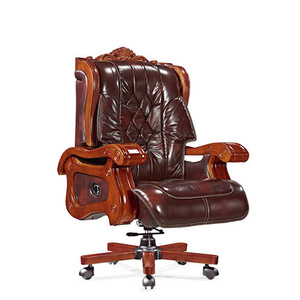   Silla Ejecutiva de Oficina en Cuero Genuino, Ajustable en Altura, Giratoria con Ruedas para Uso en el Hogar y la Oficina - Product Image 4