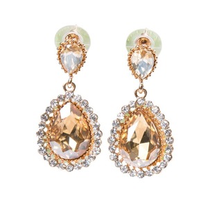 Bijoux de mode, longues boucles d'oreilles en forme de goutte d'eau, boucles d'oreilles en cristal coloré et strass - Product Image 5
