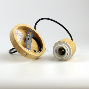 Support de lampe E27 en bois massif CJ, luminaire à tête unique pour entrée de maison, balcon - Product Image 1
