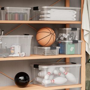 0-1L Rectangle Shape Transparent Plastic <b>Storage</b> <b>Box</b> Fold-Able Lockable Shoe Organizer for Bathroom Food Use Injection Technics - Product Image 3