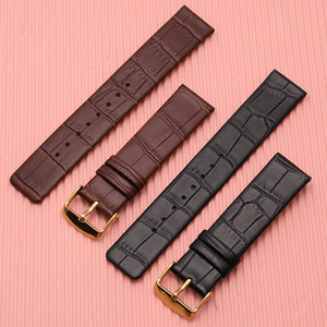 <span class=keywords><strong>Bracelet</strong></span> en <span class=keywords><strong>cuir</strong></span> confortable et durable à motif crocodile et bambou avec fermoir papillon intégral pour montres connectées - Product Image 6