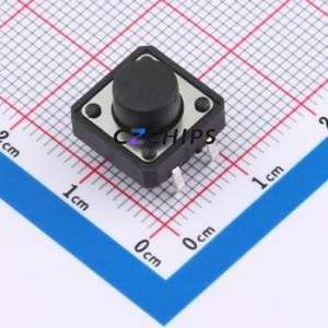 BX-TS-26-12127CJ Tactile Switch Through hole-4P,12x12mm Switch Single Pole Single Throw Round Button 2.6N Through Hole - Product Image 1