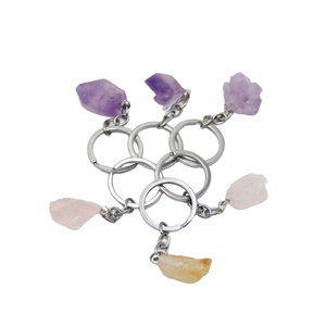Llaveros de acero inoxidable con mosquetón, ligeros y a la moda, organizador de llaves para el hogar, para mujeres y hombres, con cristal natural - Product Image 6