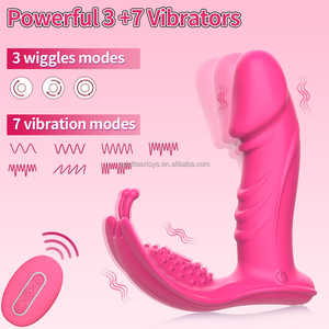 All'ingrosso della fabbrica giocattoli del sesso per adulti per le donne 3 dimenando <span class=keywords><strong>7</strong></span> mutandine di vibrazione rosa giocattolo indossabile farfalla G Spot Dildo vibratore - Product Image 3