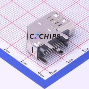 HYC70-HDMIA19-230 HDMI Connector Bent Lead Through Hole Connector HDMI-A Female 19P Side Insert - Product Image 2