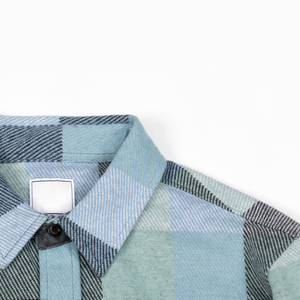 Camicie di flanella a quadri verdi di alta qualità italia per uomo personalizzabili in filo tinto Anti-rughe per la stagione autunnale - Product Image 2