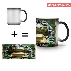 Mug à sublimation à changement de couleur, noir givré, 11 oz, en céramique, activé par la chaleur - Product Image 4