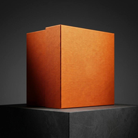 Boîte à rabat en cuir orange avec logo imprimé personnalisé, design à double ouverture, boîte de rangement de luxe pour montres et bijoux, boîte cadeau