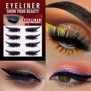 Autocollants Eyeliner 3D Double Paupière Clignotants Adhésifs Réutilisables 4 Paires/Set Maquillage Autocollants Fluorescents pour <span class=keywords><strong>Tatouage</strong></span> - Product Image 1