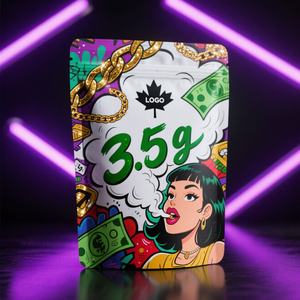 In Stock Custom Printing Own logo Food Edible Resealable Smell Proof Stand up Pouch Packaging 3.5g/7g/1oz/1lb Mylar <b>Bag</b> - Product Image 2