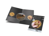 Service d'impression de mini-brochures personnalisées de haute qualité, papier couché, impression offset, couleurs et logos personnalisés pour les prospectus promotionnels, les affiches