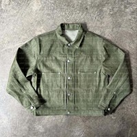 Ensemble deux pièces pour homme : Veste de costume boutonnée et pantalon en denim brut japonais, ou ensemble veste en jean selvedge imprimé