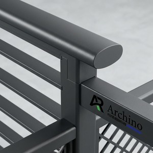 <span class=keywords><strong>Balustrade</strong></span> de balcon <span class=keywords><strong>en</strong></span> <span class=keywords><strong>aluminium</strong></span> minimaliste de luxe, <span class=keywords><strong>extérieure</strong></span>, noire, à lattes horizontales, pour maison moderne - Product Image 2