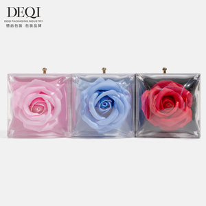 Deqi vuông Vĩnh cửu Hoa hộp đồ trang sức với ngăn kéo đóng cửa cho nhẫn bông tai đinh tán Mặt dây chuyền & dây chuyền-Giáng sinh Hộp quà tặng - Product Image 1