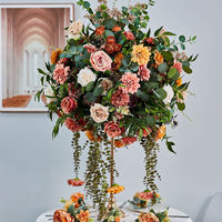 Vente flash : Arrangement floral de grande taille en rose artificielle de 50 cm, 60 cm, 70 cm, 80 cm, centre de table pour mariage, boule de fleurs blanches en soie
