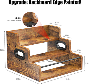 Étagère de présentation de bouteille de bar rétro vintage à 3 niveaux pour le vin, le café, le sucre et l'alcool. - Product Image 4