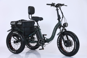 รถสามล้อไฟฟ้า 20 นิ้ว 3 <span class=keywords><strong>ล้อ</strong></span> แบตเตอรี่ลิเธียม <span class=keywords><strong>ยาง</strong></span>ใหญ่ ขับเคลื่อน<span class=keywords><strong>ล้อ</strong></span>หลังแบบไร้แปรงถ่าน 48V 500W พับได้ เบรกดิสก์ไฮดรอลิก 7 สปีด 45 กม./ชม. - Product Image 5