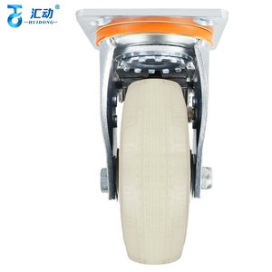 Heavy Duty 4/5/6/8 Zoll hoch tragende Nylon rollen Pritschen wagen Riemens ch eiben wagen Anhänger Industrielles fest schwenkbares Brems rad - Product Image 6