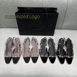 Zapatos de Tacón Bajo de Cuero Genuino para Mujer, Diseño de Lujo, Sandalias de Verano con Punta Cerrada y Tira Trasera - Product Image 5