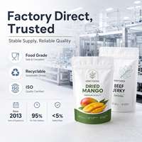 Sachet d'emballage alimentaire refermable à fermeture éclair en plastique et aluminium pour fruits lyophilisés, homologué FDA