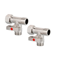Vanne en T en laiton sur mesure 1/2'' - Vanne à boisseau sphérique déviateur d'eau 2 voies avec filetage mâle/femelle