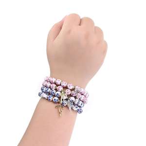 Dropshipping Shopify Blue And White Porcelain Bracelet For Women Bow Beaded Choker Chinese Ceramic Jewelry <b>Gift</b> <b>Set</b> Vintage - Product Image 5