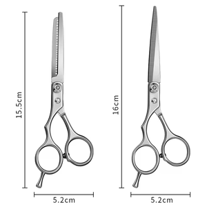 Ciseaux à cheveux en acier inoxydable, ciseaux de barbier courbés, lame détachable, outil de coupe pour salon de coiffure - Product Image 2