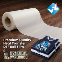 Rouleau de film DTF JINLONG 75u 60cm 100m, pelable à chaud instantané, papier transfert thermique double face pour l'impression sur vêtements