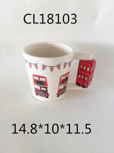 Personalizado de cerámica roja Routemaster Londres iconos de dos pisos en forma de autobús con asa 3D café té taza para regalos - Product Image 3