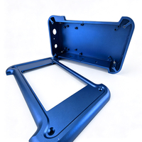 Caja de Aluminio Anodizado Azul, Mecanizada por CNC, Personalizada, con Asa, para Instrumentos Electrónicos Portátiles