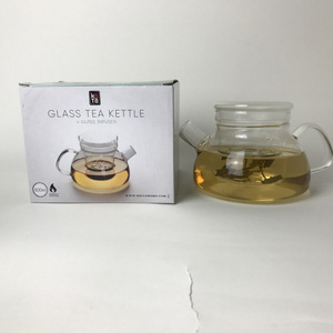 Teiera in vetro fatta a mano di Design moderno da 600ml con filtro infusore da 20 once per microonde per <span class=keywords><strong>caffè</strong></span> <span class=keywords><strong>e</strong></span> tè sfuso Set rifornito - Product Image 4
