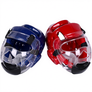 <span class=keywords><strong>Casco</strong></span> de <span class=keywords><strong>Taekwondo</strong></span> Rojo, Azul y Dorado de Alta Resistencia, Ecológico, No Tóxico, con Cubierta, 2.2 cm de Grosor, Unisex - Product Image 1