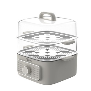 Cuiseur vapeur électrique Midea à 2 niveaux en acier inoxydable avec minuterie mécanique pour la cuisine à domicile - Product Image 2
