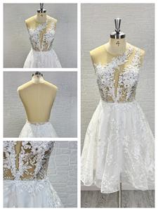 LY-PD0146现代女性晚礼服性感无袖及膝派对礼服蕾丝刺绣鞘天然舞会裙 - Product Image 5