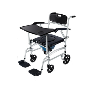 Silla de Ducha Plegable con Ruedas y Reposabrazos de Aleación de Aluminio, Capacidad de 150 kg, Equipo de Seguridad para Baño - Product Image 2