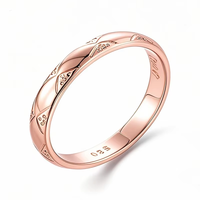 Bagues en argent sterling 925 plaqué or pour hommes et femmes Bagues en argent sterling simplicité, cercle uni, bague à motif exquis