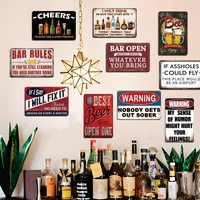 Juego de Letreros Metálicos Vintage Divertidos de Cerveza para Bar, Decoración Retro para el Hogar, Bar, Cueva del Hombre, Pared, Pub, Garaje, Cocina