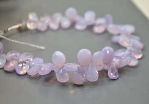 Perles de quartz lavande en forme de poire, bijoux en pierre naturelle personnalisés, pierres précieuses en vrac faites à la main, certifiées au Brésil, différentes tailles - Product Image 5