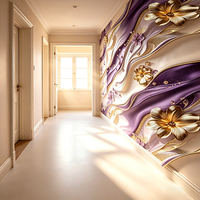 Autocollant mural décoratif 3D en vinyle imperméable, pelable et repositionnable, pour la décoration des murs d'appartements, de salles de sport, de maisons, d'hôtels et de halls d'entrée